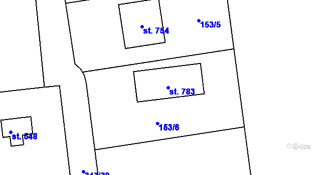 Parcela st. 783 v KÚ Lubno, Katastrální mapa