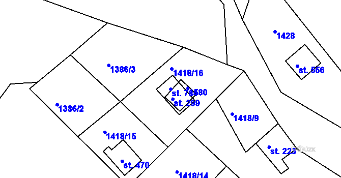 Parcela st. 784 v KÚ Lubno, Katastrální mapa
