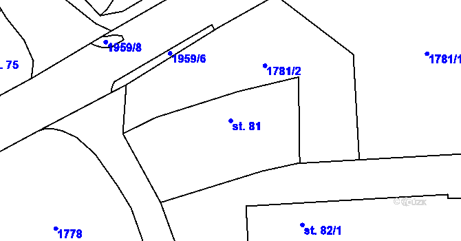 Parcela st. 81 v KÚ Lubojaty, Katastrální mapa