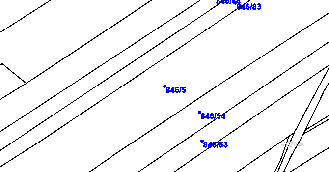 Parcela st. 846/5 v KÚ Lubojaty, Katastrální mapa