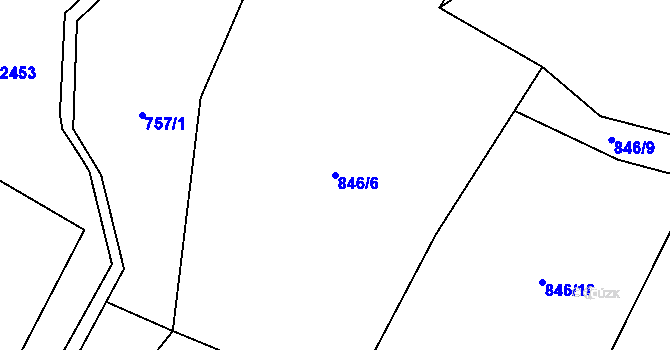 Parcela st. 846/6 v KÚ Lubojaty, Katastrální mapa