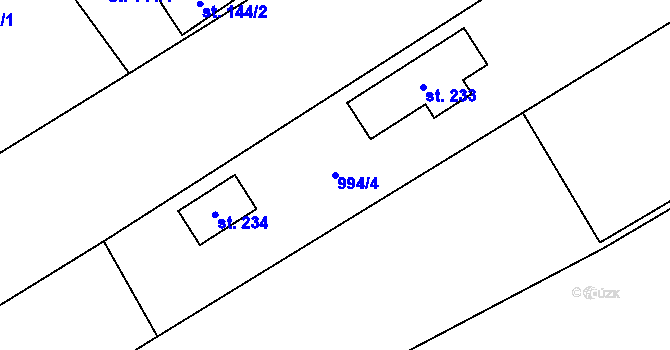 Parcela st. 994/4 v KÚ Lubojaty, Katastrální mapa
