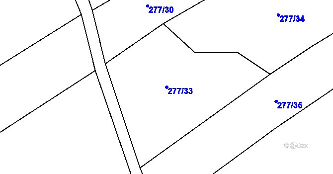 Parcela st. 277/33 v KÚ Lubojaty, Katastrální mapa