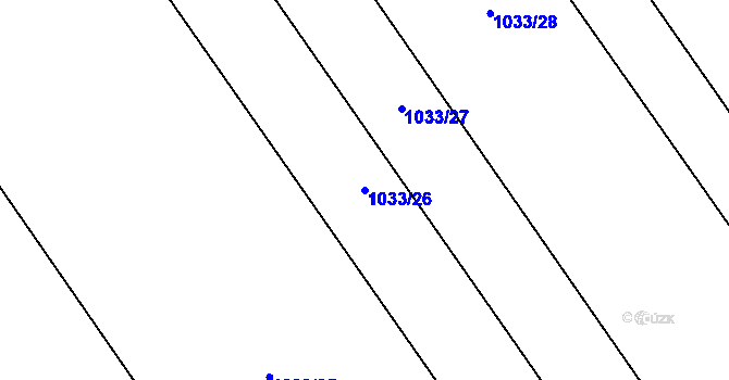 Parcela st. 1033/26 v KÚ Lubojaty, Katastrální mapa