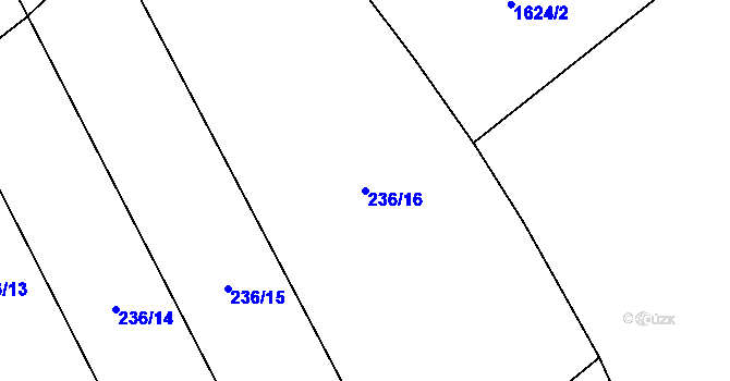 Parcela st. 236/16 v KÚ Lubojaty, Katastrální mapa