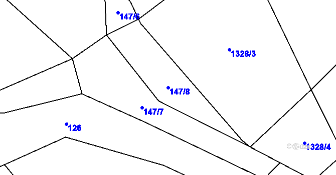 Parcela st. 147/8 v KÚ Lubojaty, Katastrální mapa