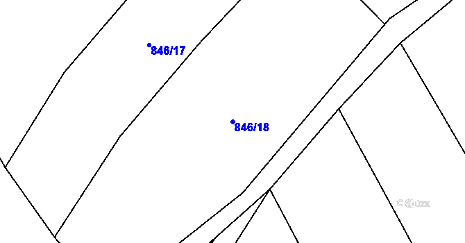 Parcela st. 846/18 v KÚ Lubojaty, Katastrální mapa