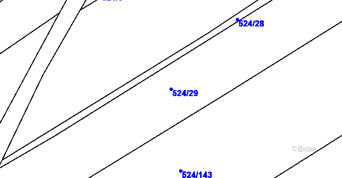 Parcela st. 524/29 v KÚ Lubojaty, Katastrální mapa