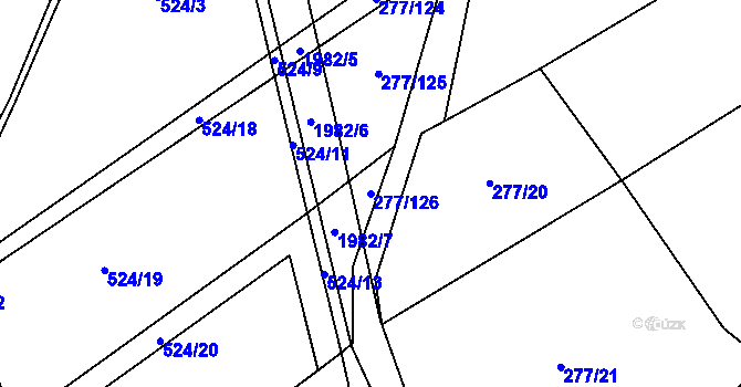 Parcela st. 277/126 v KÚ Lubojaty, Katastrální mapa
