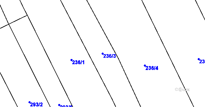 Parcela st. 236/3 v KÚ Lubojaty, Katastrální mapa