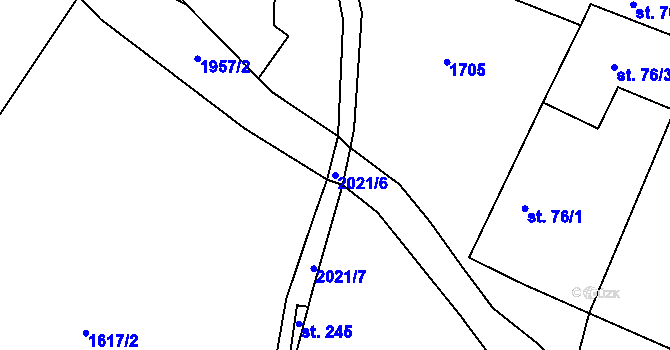 Parcela st. 2021/6 v KÚ Lubojaty, Katastrální mapa
