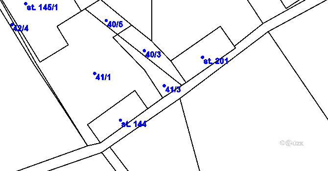 Parcela st. 41/3 v KÚ Luboměř, Katastrální mapa
