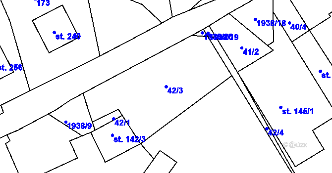 Parcela st. 42/3 v KÚ Luboměř, Katastrální mapa