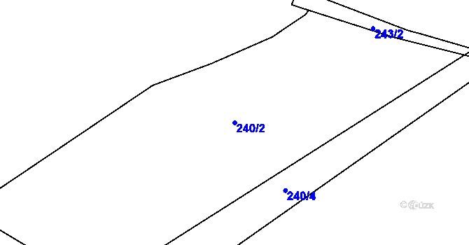Parcela st. 240/2 v KÚ Luboměř, Katastrální mapa