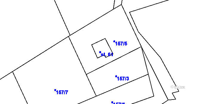 Parcela st. 61 v KÚ Horní Luby, Katastrální mapa