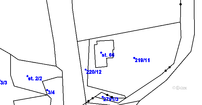 Parcela st. 66 v KÚ Horní Luby, Katastrální mapa