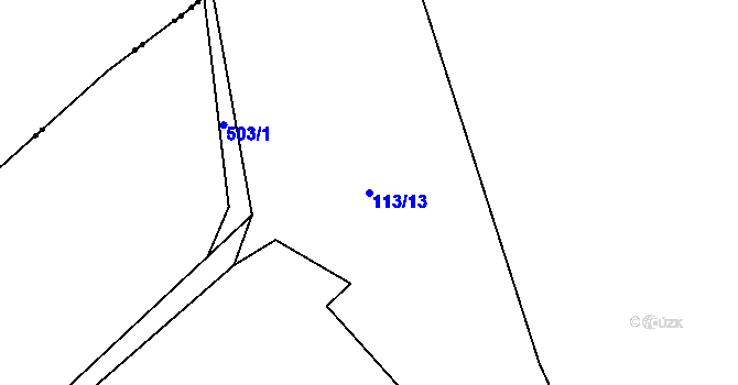 Parcela st. 113/13 v KÚ Horní Luby, Katastrální mapa