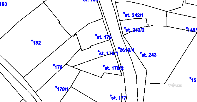 Parcela st. 178/1 v KÚ Luby I, Katastrální mapa