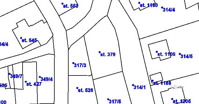 Parcela st. 379 v KÚ Luby I, Katastrální mapa