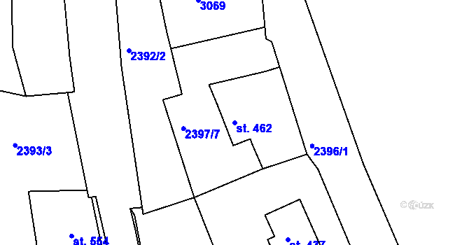 Parcela st. 462 v KÚ Luby I, Katastrální mapa