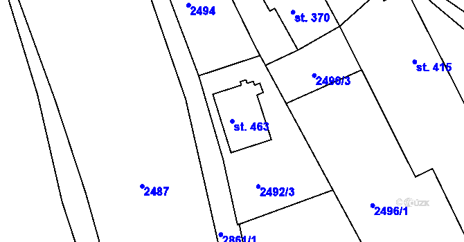 Parcela st. 463 v KÚ Luby I, Katastrální mapa
