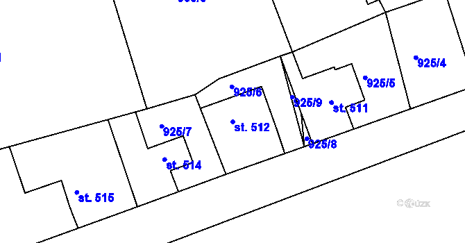 Parcela st. 512 v KÚ Luby I, Katastrální mapa