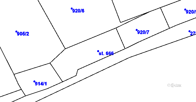 Parcela st. 666 v KÚ Luby I, Katastrální mapa