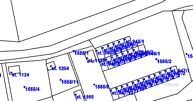 Parcela st. 945/6 v KÚ Luby I, Katastrální mapa