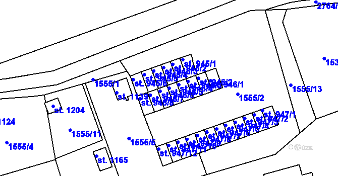 Parcela st. 946/5 v KÚ Luby I, Katastrální mapa