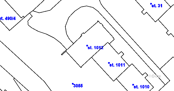 Parcela st. 1012 v KÚ Luby I, Katastrální mapa