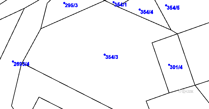 Parcela st. 354/3 v KÚ Luby I, Katastrální mapa