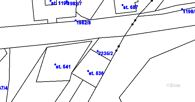 Parcela st. 2235/2 v KÚ Luby I, Katastrální mapa