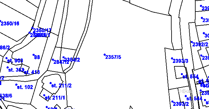 Parcela st. 2357/5 v KÚ Luby I, Katastrální mapa