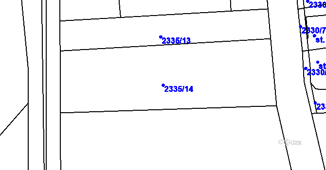 Parcela st. 2335/14 v KÚ Luby I, Katastrální mapa