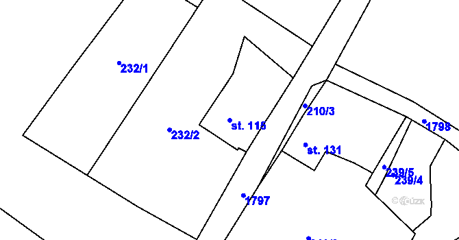 Parcela st. 115 v KÚ Opatov u Lubů, Katastrální mapa