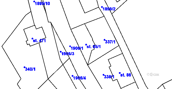 Parcela st. 85/1 v KÚ Horní Maxov, Katastrální mapa