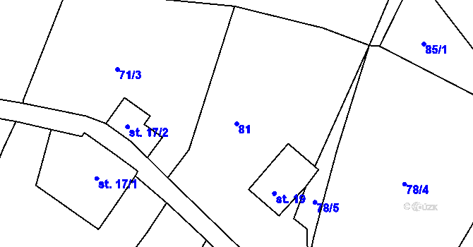 Parcela st. 81 v KÚ Horní Maxov, Katastrální mapa