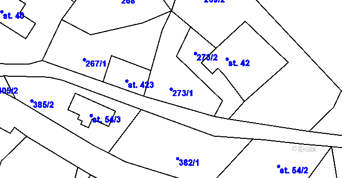 Parcela st. 273/1 v KÚ Horní Maxov, Katastrální mapa