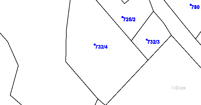 Parcela st. 732/4 v KÚ Horní Maxov, Katastrální mapa