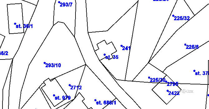 Parcela st. 35 v KÚ Lučany nad Nisou, Katastrální mapa