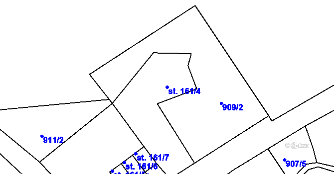 Parcela st. 161/4 v KÚ Lučany nad Nisou, Katastrální mapa