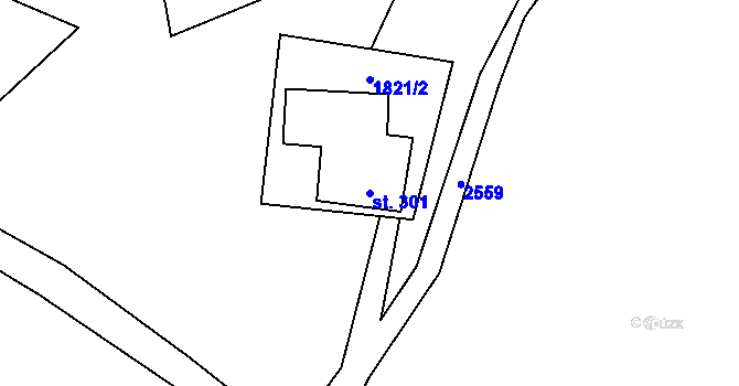 Parcela st. 301 v KÚ Lučany nad Nisou, Katastrální mapa