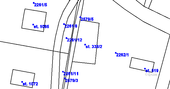 Parcela st. 338/2 v KÚ Lučany nad Nisou, Katastrální mapa