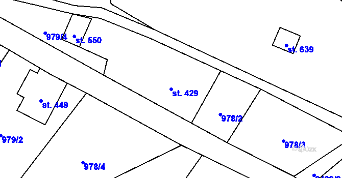Parcela st. 429 v KÚ Lučany nad Nisou, Katastrální mapa