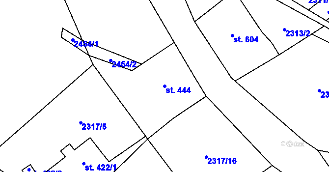 Parcela st. 444 v KÚ Lučany nad Nisou, Katastrální mapa