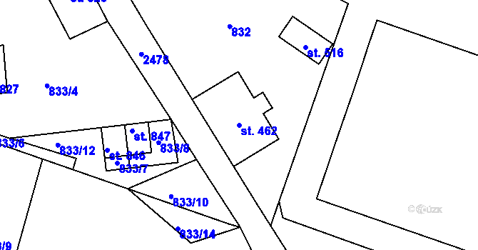 Parcela st. 462 v KÚ Lučany nad Nisou, Katastrální mapa