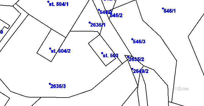 Parcela st. 503 v KÚ Lučany nad Nisou, Katastrální mapa