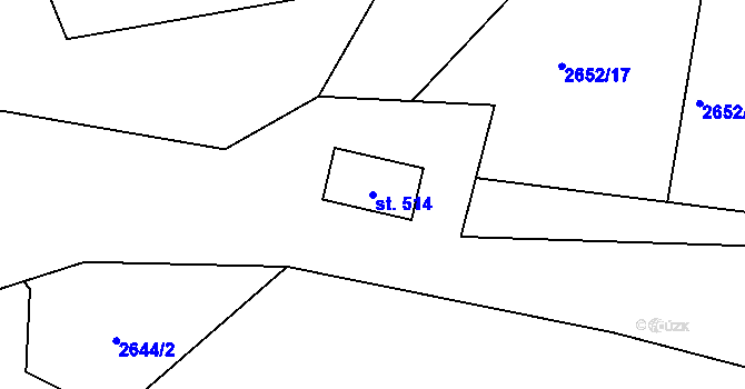 Parcela st. 514 v KÚ Lučany nad Nisou, Katastrální mapa