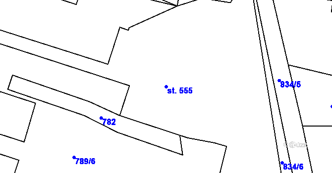 Parcela st. 555 v KÚ Lučany nad Nisou, Katastrální mapa