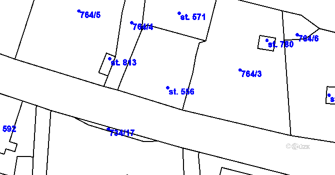 Parcela st. 556 v KÚ Lučany nad Nisou, Katastrální mapa